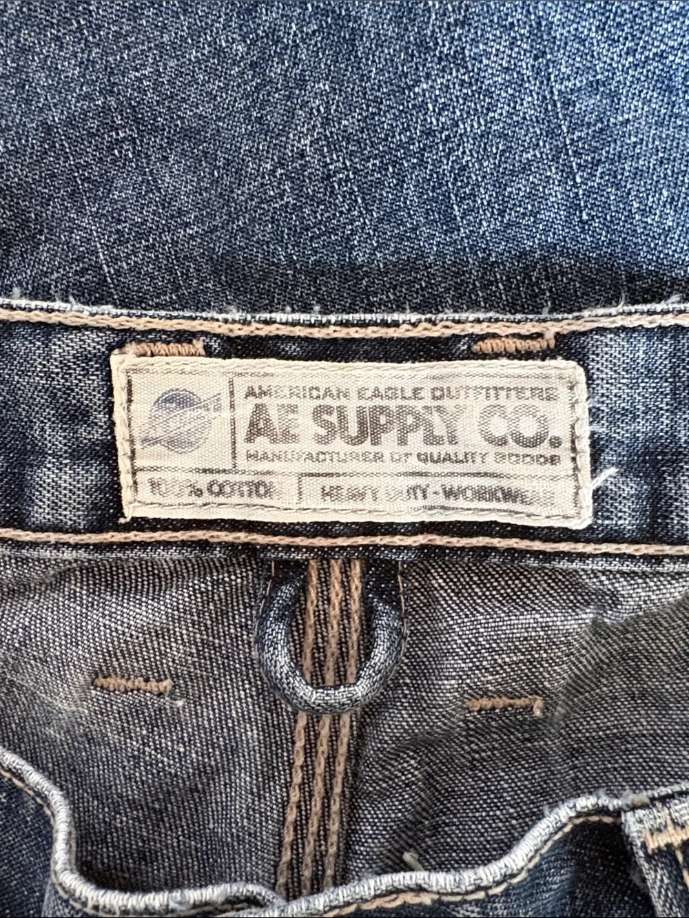 American Eagle Outfitters Carpenter Relaxed Fit Dark Blue Denim Jeans W34 L32